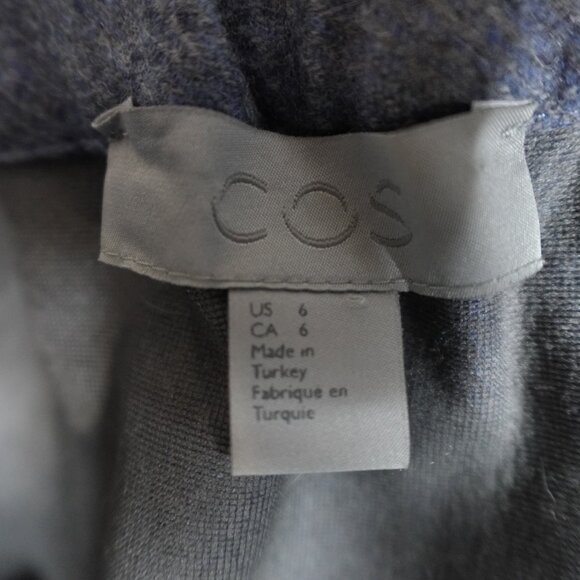 COS Womens Skirt 6 Blue Gray Solid A Line Wool Cashmere Blend - Picture 8 of 12